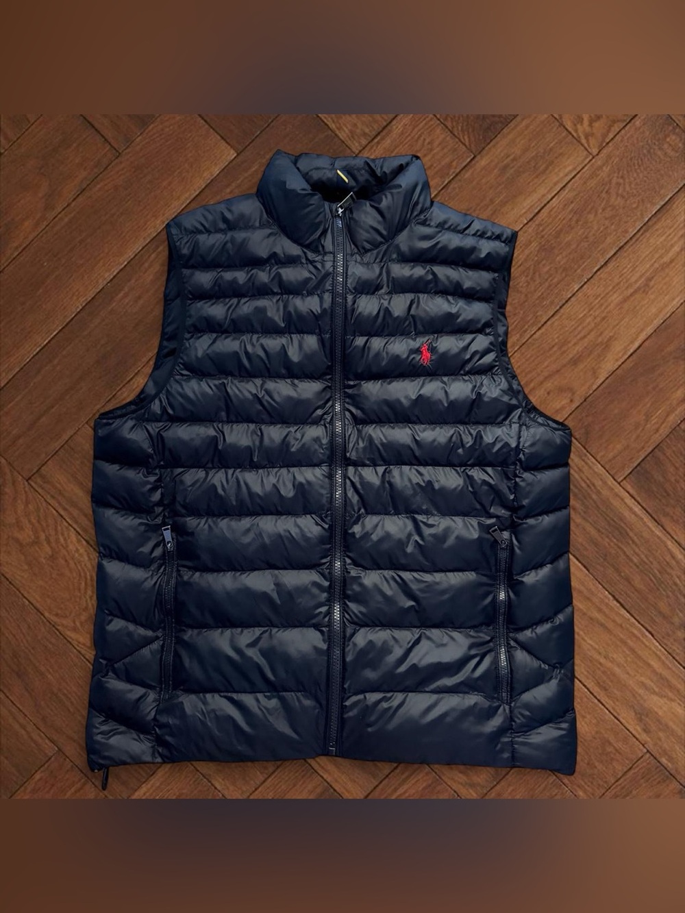 Polo Ralph Lauren Navy Blue Quilted Down Puffer Vest Packable Lightweight Mens M